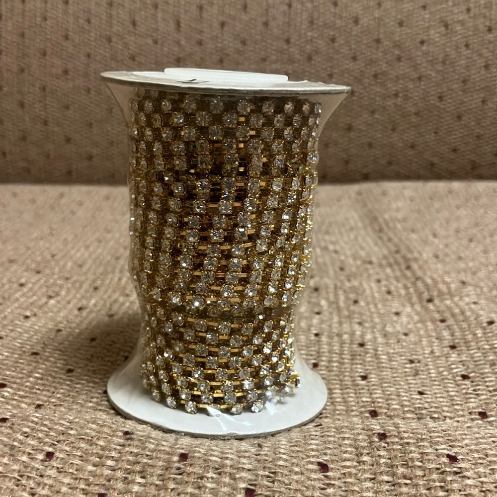 Gold and Silver Rhinestone Trim Roll